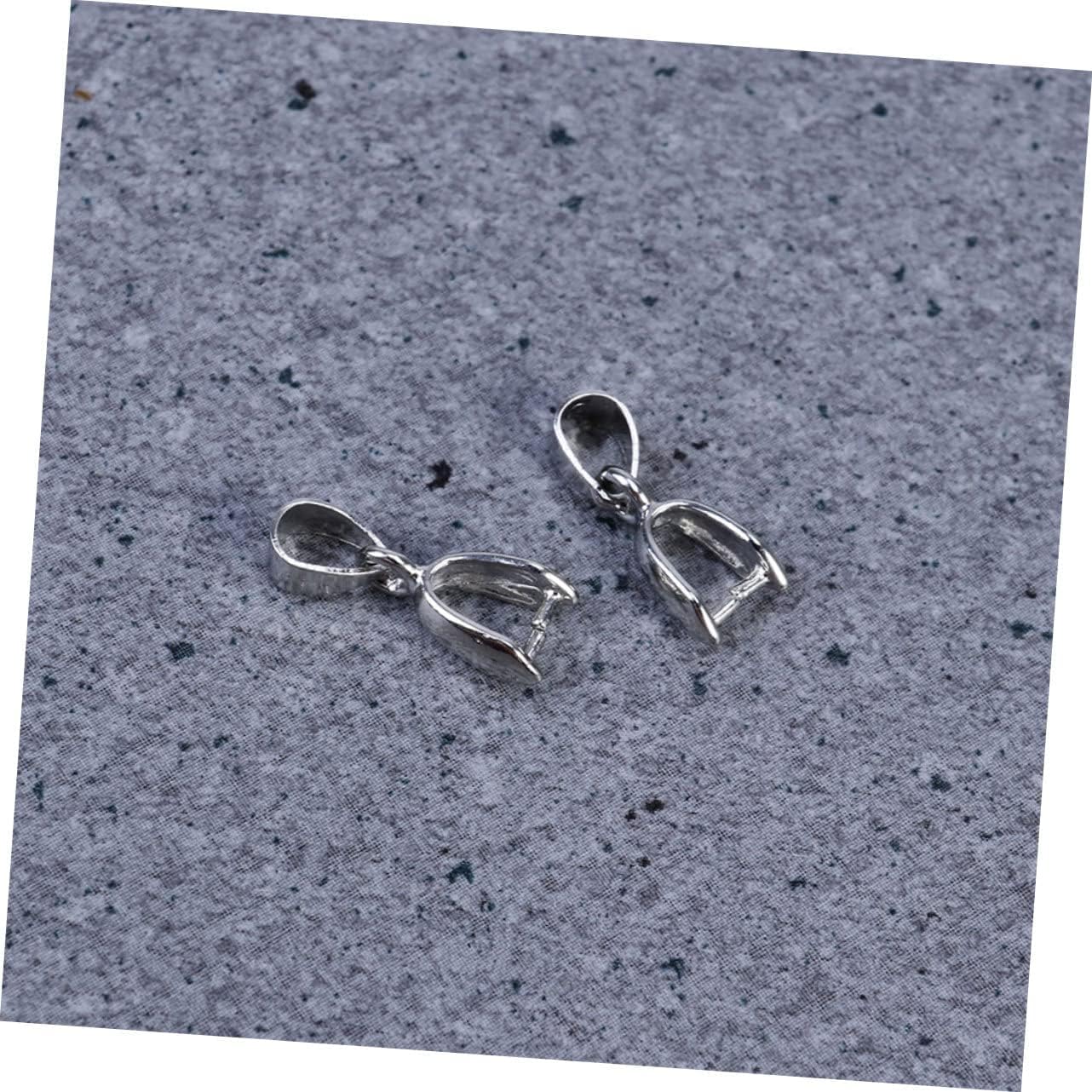 Silver Pendant Clip Bail Connectors for Necklace & Bracelet | Silver Pinch Bail Buckles for Pendants, Charms, Resin, Crystal & Gemstone Jewelry Making | Brass | Pack of 25 & 50 Pieces - Image 2