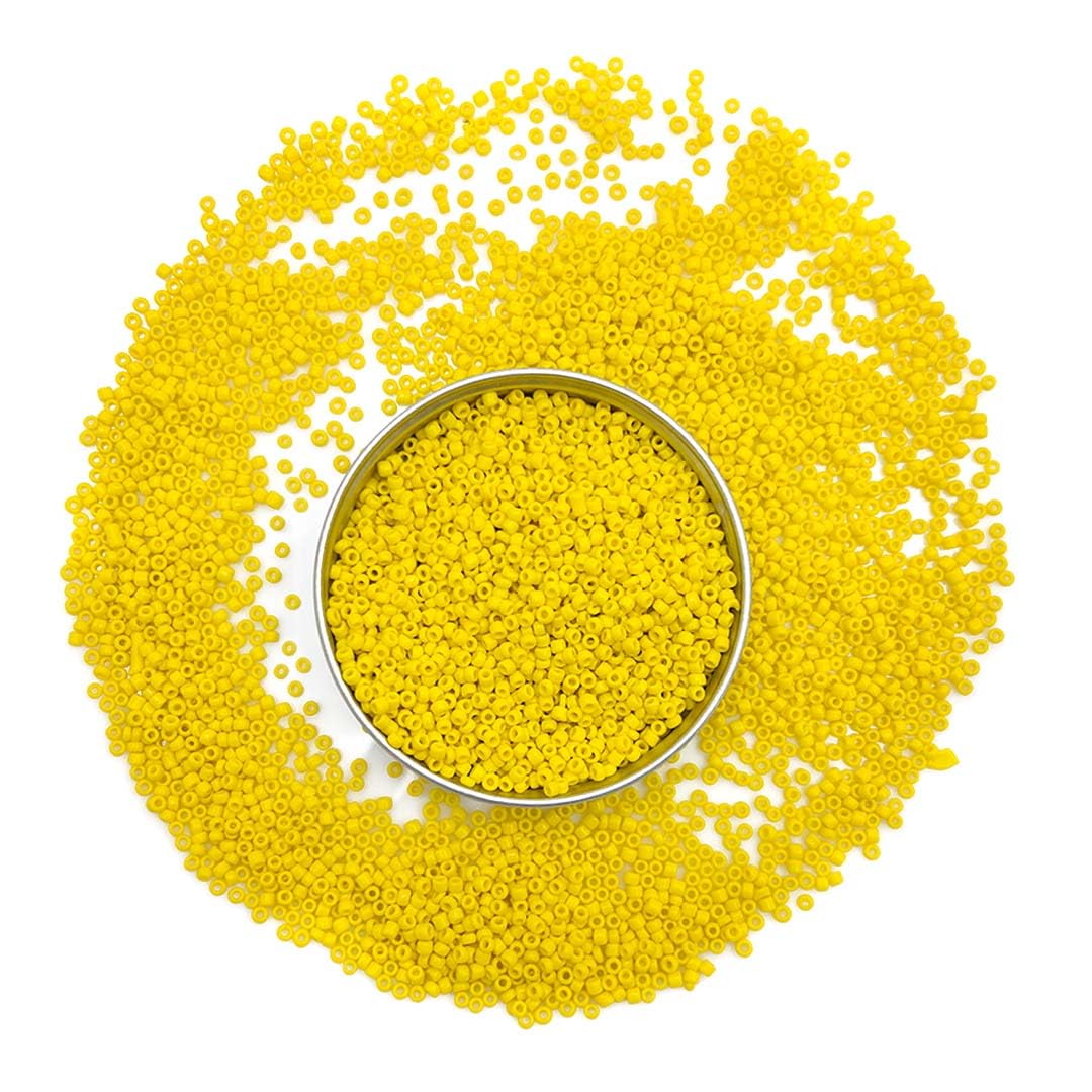 Yellow Seed Beads 100 Gram for Jewellery Making, Embroidery, Toran, Bag Decoration & DIY Craft - Image 3