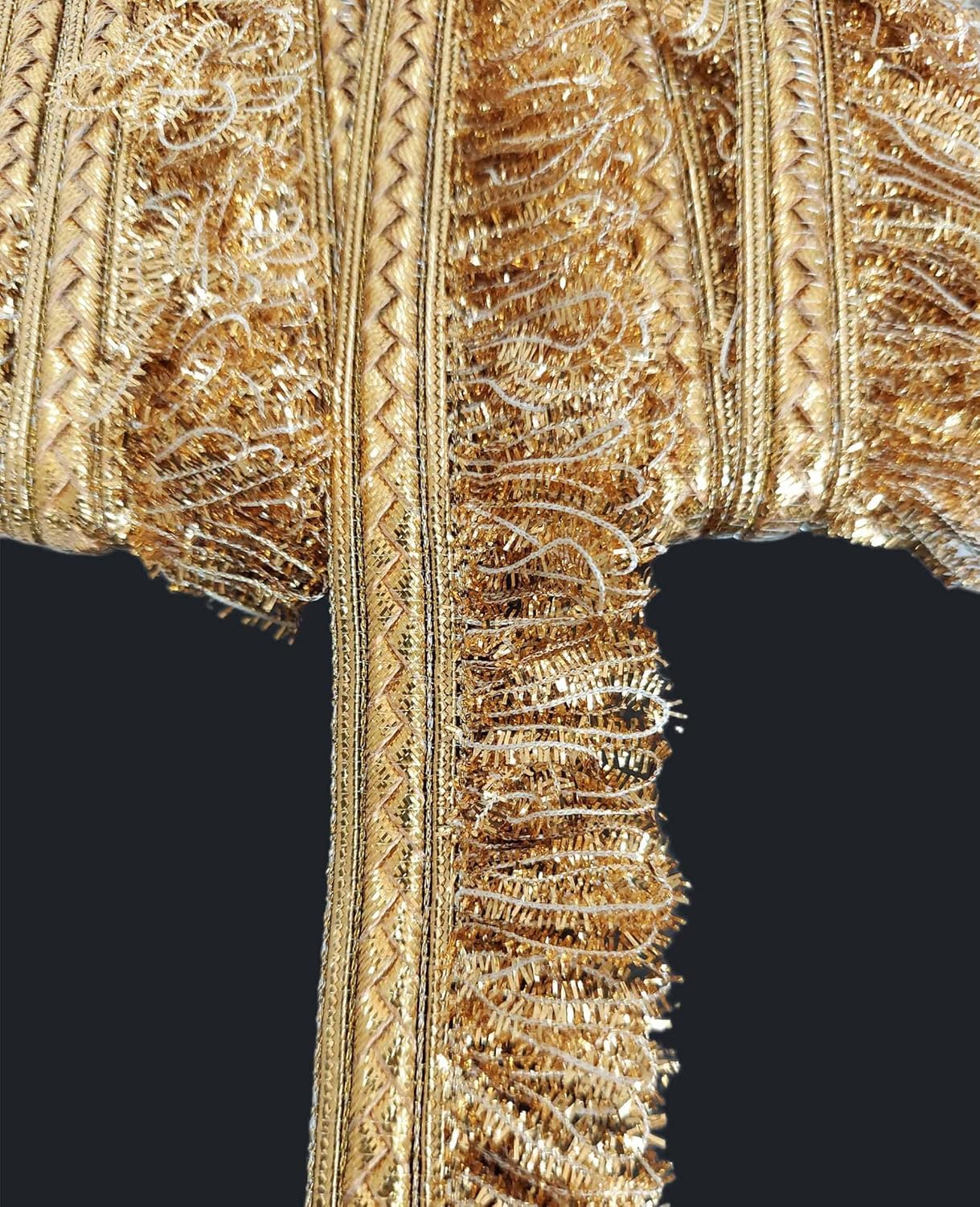Pattu Border Zari Thread Lace for Saree & Blouse | Gold Decorative Embroidery Border Trim | Ethnic Wear & Craft Lace | 9 Meter Roll - Image 5