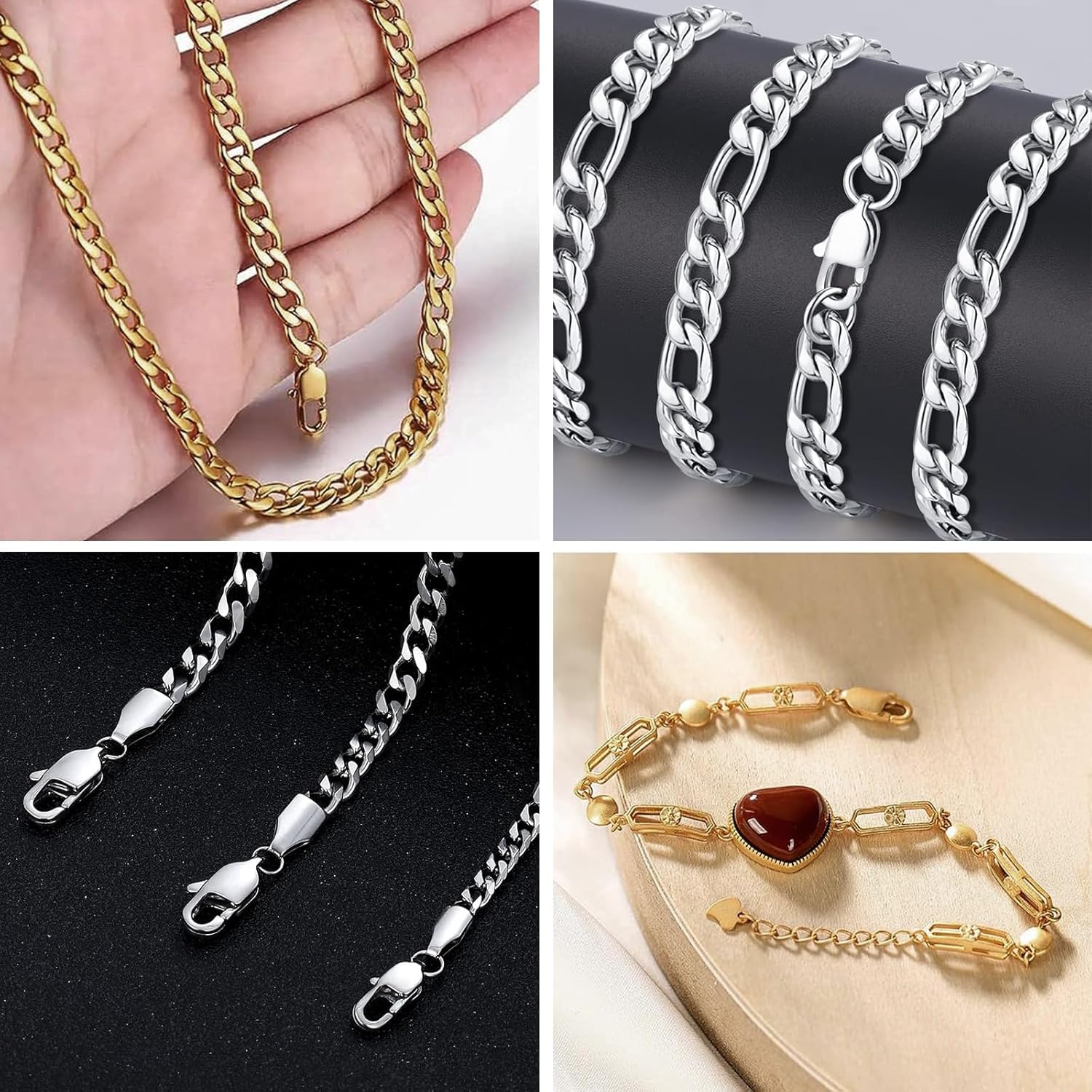 Lobster Clasp for Jewellery Making | Rectangle Metal Clasps for Necklace, Bracelet & DIY Crafts | 10 MM | Gold | 10 Pcs - Image 6